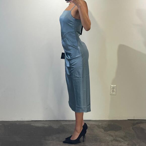 Sky Blue Silky Dress - Picture 2 of 5